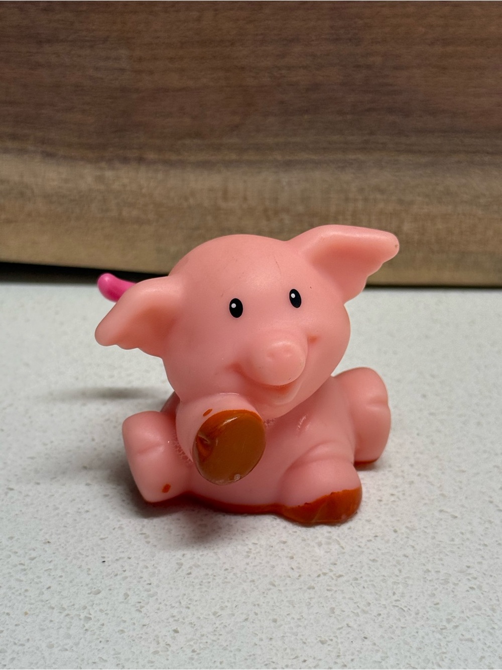 Vintage 2005 FP Little People Pig with Long Pink Tail